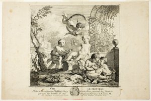 Spring, tallerken en fra The Four Seasons av Charles Joseph Natoire