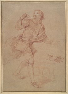 Studie av en ung mann, studie for billedvev, Sancho av Charles Joseph Natoire