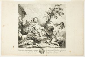Sommer, tallerken to fra The Four Seasons av Charles Joseph Natoire