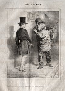Scener med oppførsel: Vil du tillate meg å tenne brenneren min? av Charles Joseph Traviès de Villers