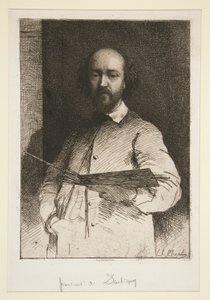 Portrett av Daubigny av Charles Joshua Chaplin