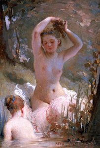 To jenter som bader, 1864