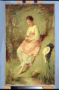 Ung jente med rede, slutten av 1860-tallet av Charles Joshua Chaplin