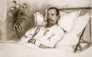 En leder hvis sårede Sir Ian Hamilton har kalt en katastrofe: General Gouraud, på sykehus i Paris, fra The Illustrated War News, 1915 litho