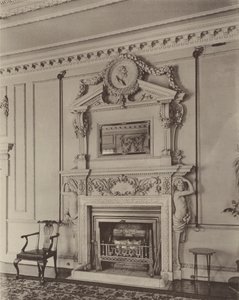 Stoke Hall, Derbyshire, skorsteinsstykker i tegnestuen av Charles Latham