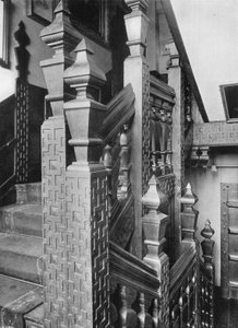 The Oak Stairway (s/hvitt bilde) av Charles Latham