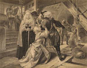 Arrestasjon av Alice Lisle for å ha beskyttet flyktninger fra slaget ved Sedgemoor, 1685, 1886 av Charles Lawrie