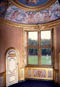 Bad på Chateau de Vaux Le Vicomte (Vaux-Le-Vicomte). Maleri av Charles Lebrun (Le Brun) (1619-1690) av Charles Le Brun