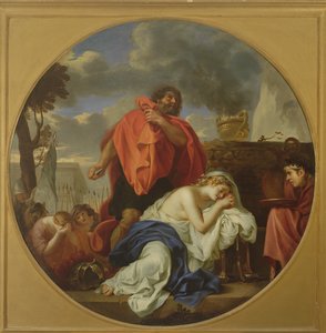 Jefta i ferd med å ofre datteren sin (olje på lerret) av Charles Le Brun