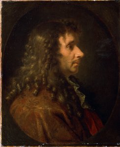Moliere (Profilportrett av Jean-Baptiste Poquelin (1622-1673). Maleri, ca. 1660. av Charles Le Brun