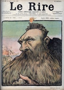 Auguste Rodin (1840-1917) billedhugger Augustus - tegneserie av Charles Leandre (1862-1934) i "" Le Rire"" av 4. juni av Charles Leandre