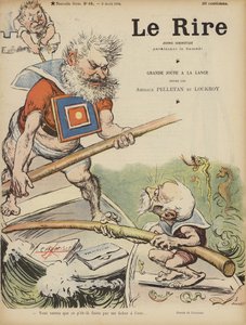 Karikatur av de franske politikerne Camille Pelletan og Edouard Lockroy. Illustrasjon for Le Rire