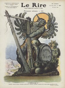 Karikatur av Kaiser Wilhelm II av Tyskland. Illustrasjon for Le Rire