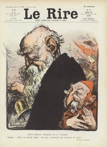De franske politikerne Henri Brisson og Emile Combes. Illustrasjon for Le Rire