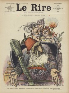 Hans Majestet Abdul Hamid, ærespresident for de unge tyrkernes revolusjonskomité. Illustrasjon for Le Rire