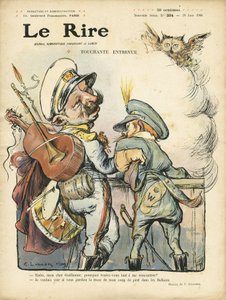 Illustrasjon av Charles Leandre (1862-1934) for coveret til Le Rire, 26/06/09 - Touchante-intervju - Musikk, gitar - William II, Nicolas II av Charles Leandre