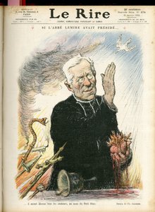 Illustrasjon av Charles Leandre (1862-1934) for omslaget til Le Rire, 31/01/14 - Hvis Abbe Lemire hadde presidert... - Religion Tro - Abbe Jules Auguste Lemire (1853-1928) av Charles Leandre