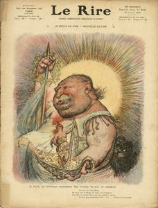 Illustrasjon av Charles Leandre (1862-1934) for omslaget til Le Rire, nr. 312, 23.01.09 - Amerikas forente stater Amerikas forente stater - William Howard Taft (1857-1930), president av Charles Leandre