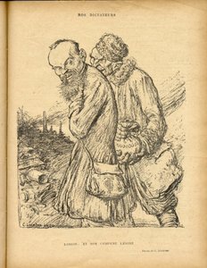 Illustrasjon av Charles Leandre (1862-1934) i Le Rire, 29/05/20 - Loriot og hans komiker Lenine - Uss - Lenine, Loriot av Charles Leandre