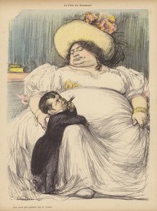 Megalomania, eller øynene hans var større enn magen hans (litho-farge) av Charles Leandre