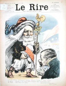 Mottakelse av president Emile Loubet (1838-1929) av generalguvernøren i Algerie, A.J.P. Revoil, karikatur fra 