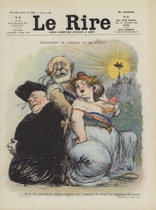 Separasjon av kirke og stat. Illustrasjon for Le Rire
