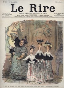 Dette er første gang, i år, at vi har ført jentene våre til maleriutstillingen - karikatur av Charles Leandre (1862-1934) i "" Le Rire""" 10. august av Charles Leandre