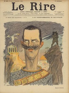 Victor Emmanuel III, konge av Italia, illustrasjon for Le Rire