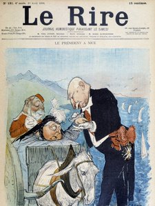 Victoria og Félix Faure i Nice - av Léandre, i "" Le Rire"" fra 23.04.1898