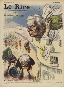 Besøk av Frankrikes president Loubet til Italia. Illustrasjon for Le Rire