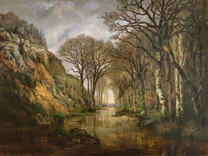 The Erdre, Winter, 1857 av Charles Leroux