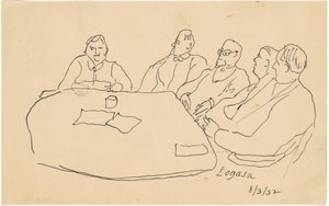 Menn ved et bord av Charles Logasa