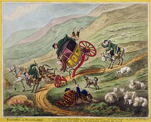 Oppslag i Skottland, utgitt av Hannah Humphrey, 1805 (håndfarget etsning)