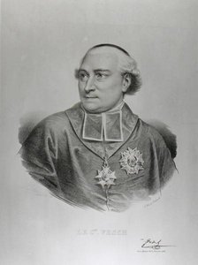Portrett av kardinal Joseph Fesch (1763-1839) gravert av Francois Seraphin Delpech (1778-1825) (gravering) (s/hv-foto) av Charles Louis (after) Bazin