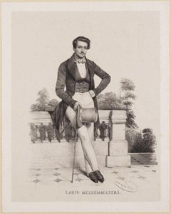 Portrett av komponisten Louis Messemaeckers 1809-1889, 1837. av Charles Louis Baugniet