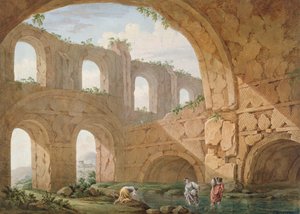 Hadrians villa, nær Tivoli (penn og gouache på papir)