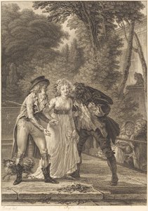 Kysset returnerte: Kysset returnerte av Charles Louis Lingée after Jacques Louis François Touzé