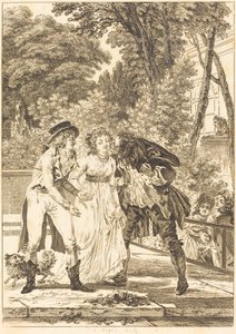 Kysset returnerte: Kysset returnerte av Charles Louis Lingée after Jacques Louis François Touzé