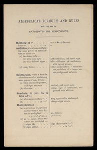 Algebraiske formler og regler for bruk av kandidater for svar, Oxford University Press av Charles Lutwidge Dodgson