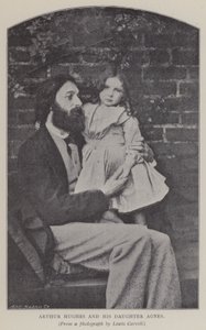 Arthur Hughes og hans datter Agnes (s/hvitt bilde) av Charles Lutwidge Dodgson