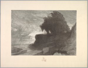 Suite av landskap: Landskap, Plate 4, Note, Snake av Charles Marie Dulac