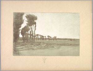 Suite de Paysages: Landskap, Plate 5, Remarque, Tre hvetestilker