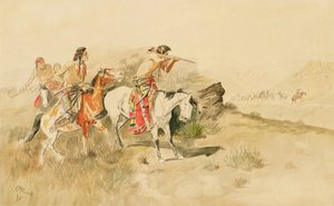 Attack on the Muleteers, ca. 1895 (blyant og wc på papir)