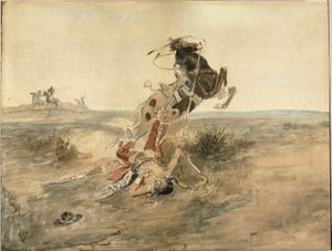 Fallen indisk kriger av Charles Marion Russell