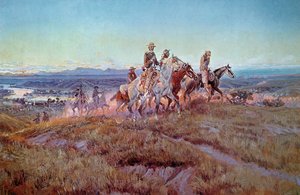 Riders of the Open Range (olje på lerret) av Charles Marion Russell