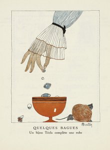 Annonse for "Tecla", fra Gazette de Bon Ton, pub. 1920 av Charles Martin