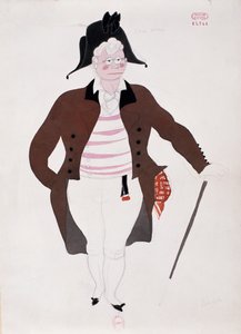 Kostyme for karakteren til Bartolo fra Barberen i Sevilla av Gioacchino Rossini, skisse av Charles Martin (1884-1934)