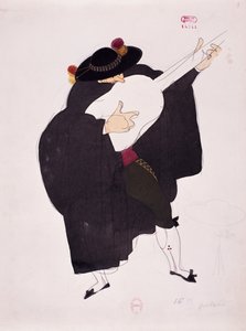 Kostyme for karakter av gitarist fra The Barber of Seville av Gioacchino Rossini, skisse av Charles Martin (1884-1934) av Charles Martin