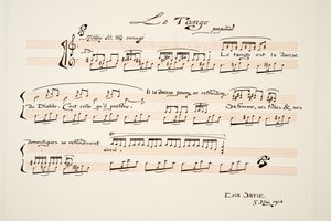 Musikalsk partitur for Le Tango, fra Sports & Entertainment, pub. 1914 (stensiltrykk) av Charles Martin