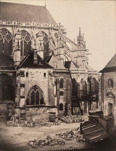 Østenden av katedralen i Troyes under restaurering, Frankrike av Charles Marville